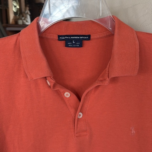 Polo Ralph Lauren Burnt Orange Top 3/4 Sleeves Collared Preppy Embroidered Pony - Picture 4 of 11